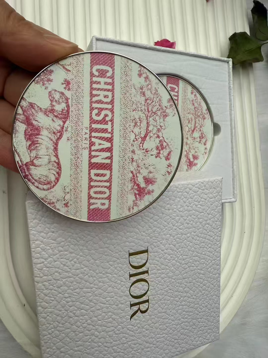 Dior Classic Oblique Pink Makeup Mirror gwp