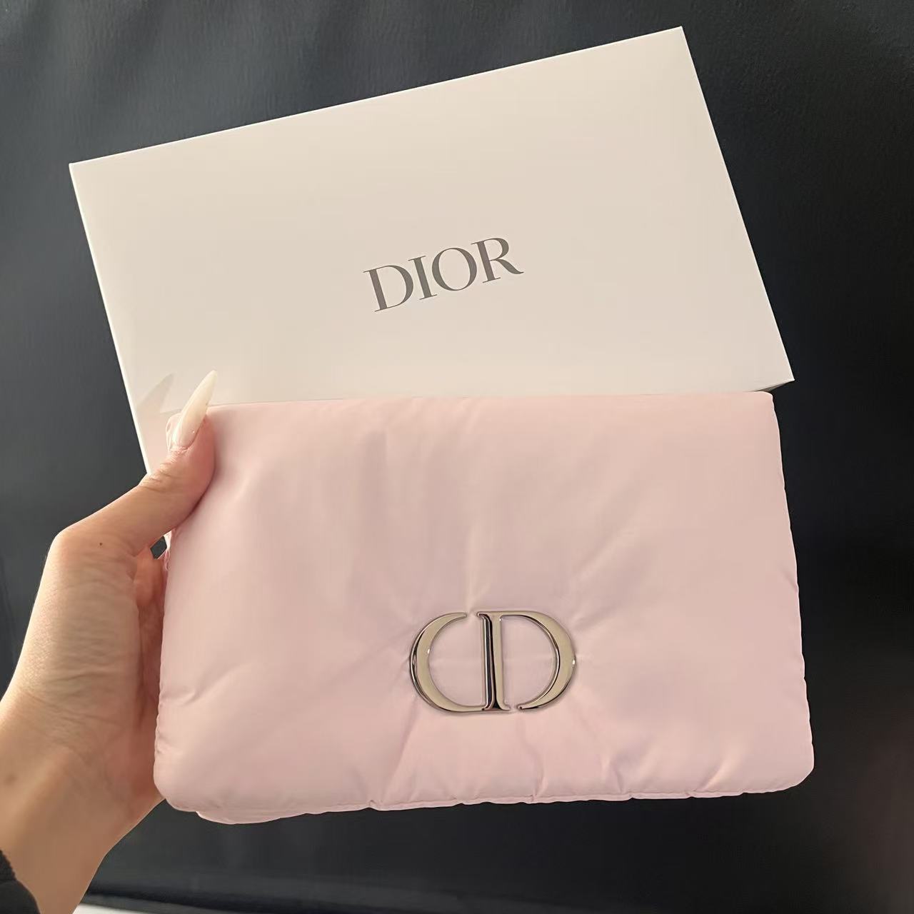 DIOR Pink Puffy Makeup Bag