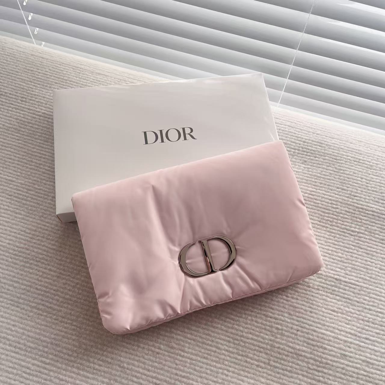 DIOR Pink Puffy Makeup Bag