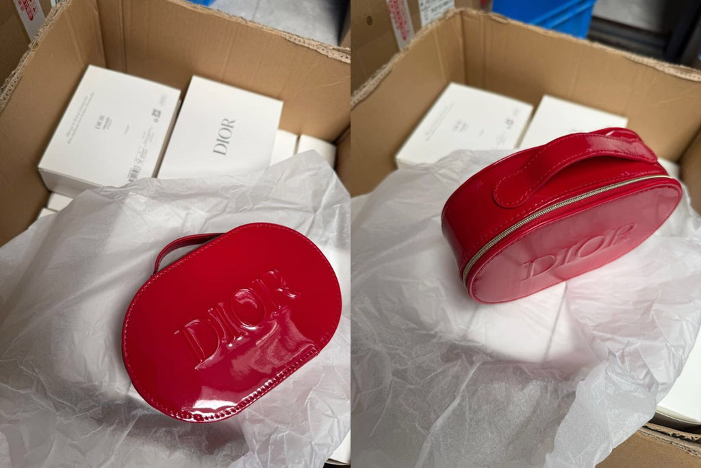 Dior Red Patent Leather Cosmetic Bag gwp