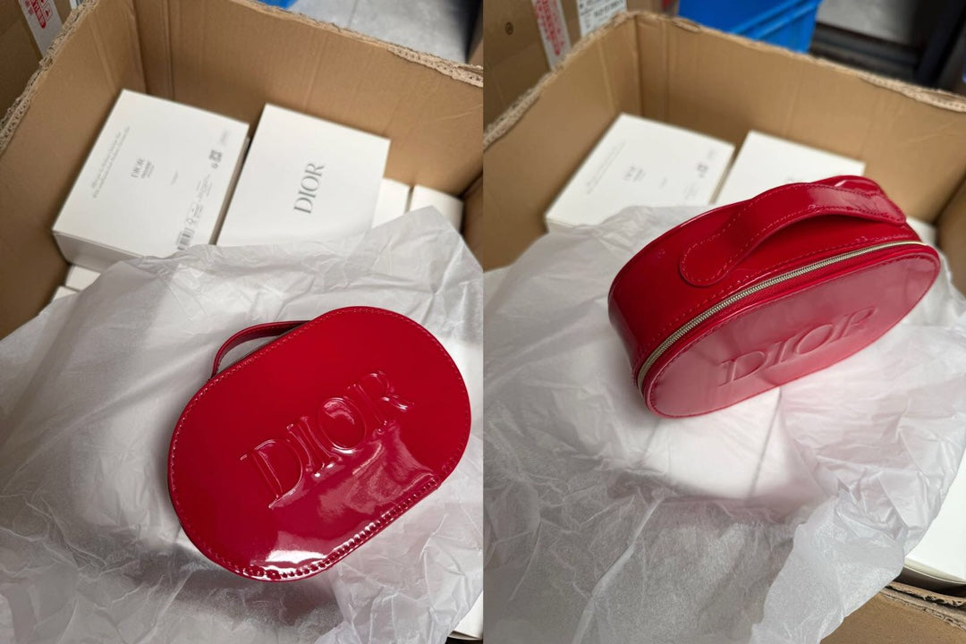 Dior Red Patent Leather Cosmetic Bag gwp