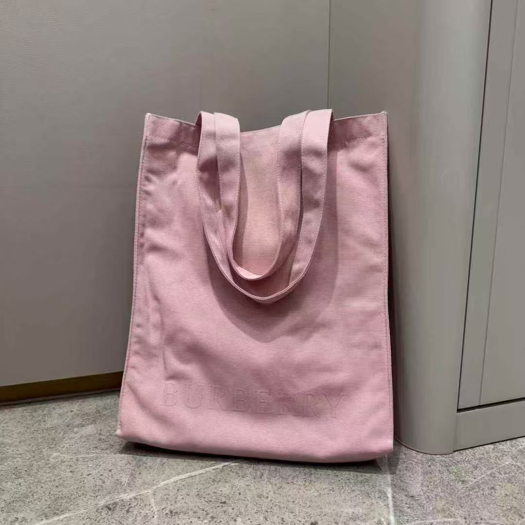 burberry sweet Pink FABRIC Tote BAG Double Handle BRAND NEW