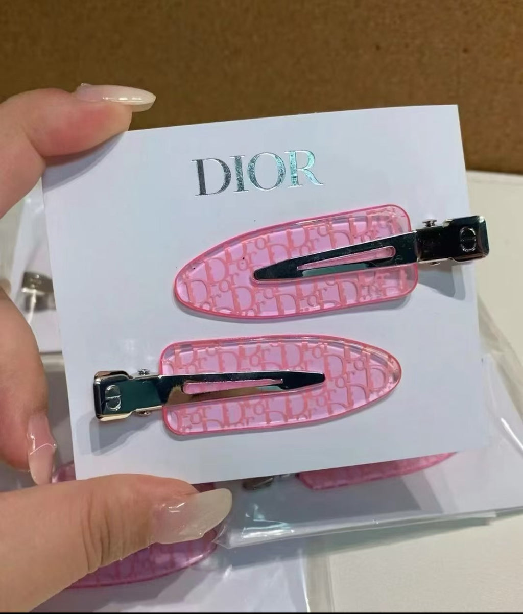 Dior Classic Oblique Pink Hair Clip gwp