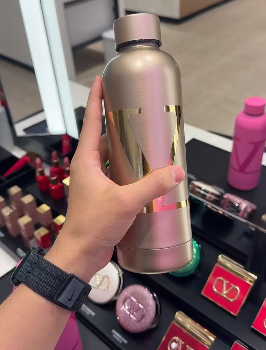 Valentino Pink & Gold Dual-Color Thermos Cup