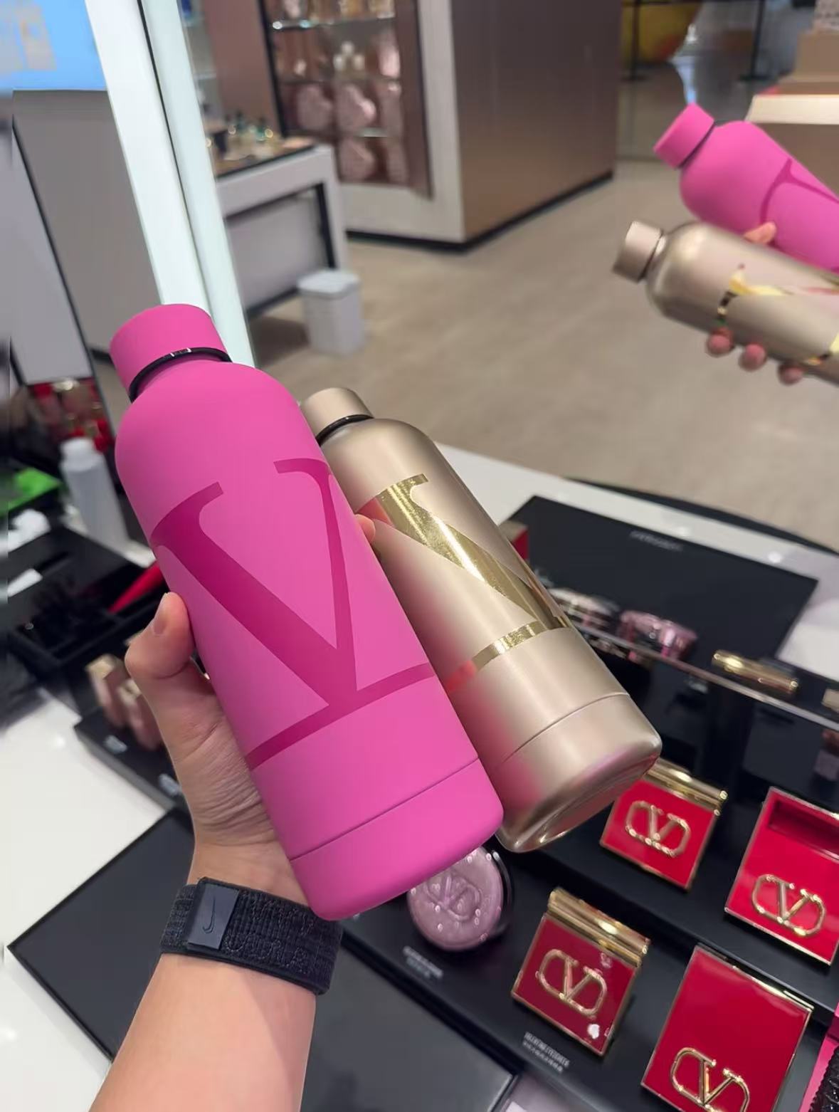 Valentino Pink & Gold Dual-Color Thermos Cup