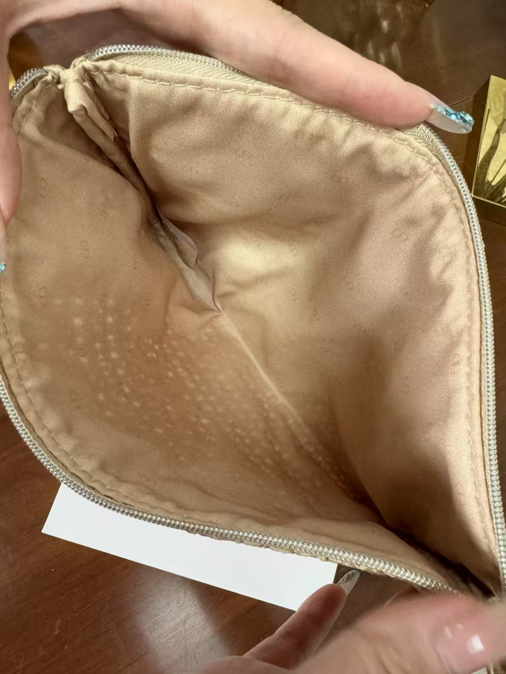 D-ior Summer Straw Cosmetic Bag