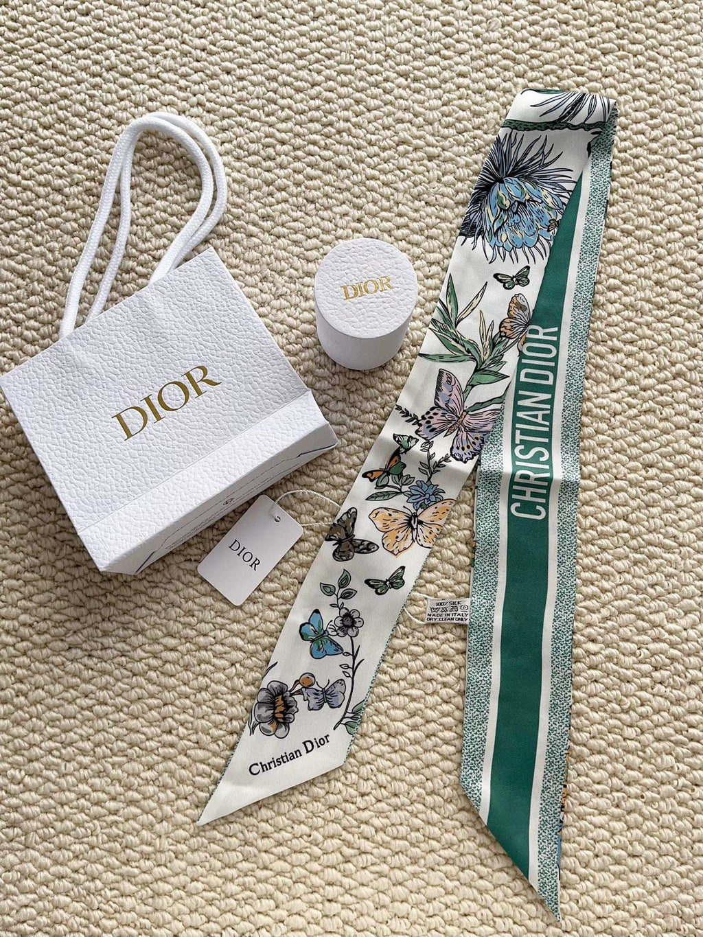 Dior Double-Sided Logo Butterfly twilly gwp