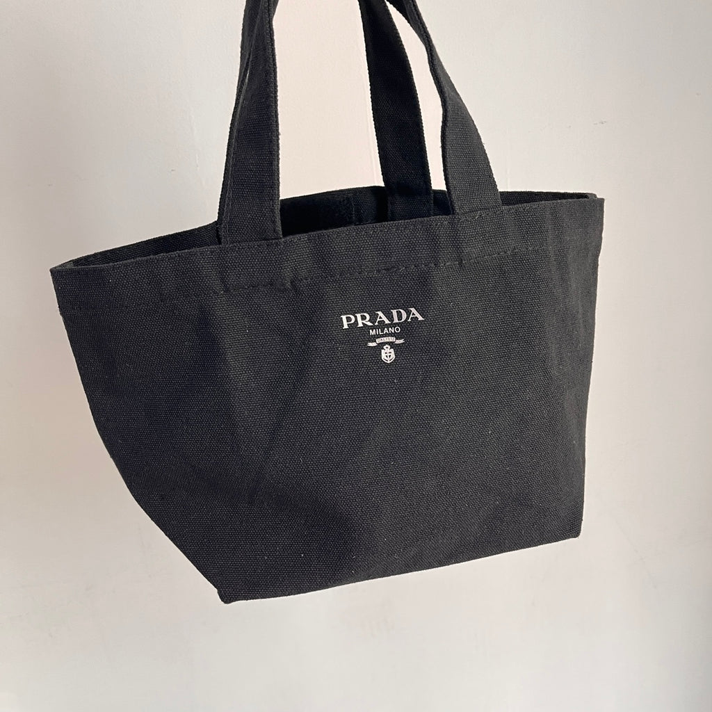 Prada Tote Bag Canvas Handbag Blue/Black 2 Color