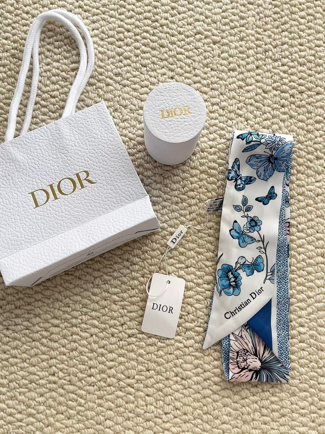 Dior Double-Sided Logo Butterfly twilly gwp