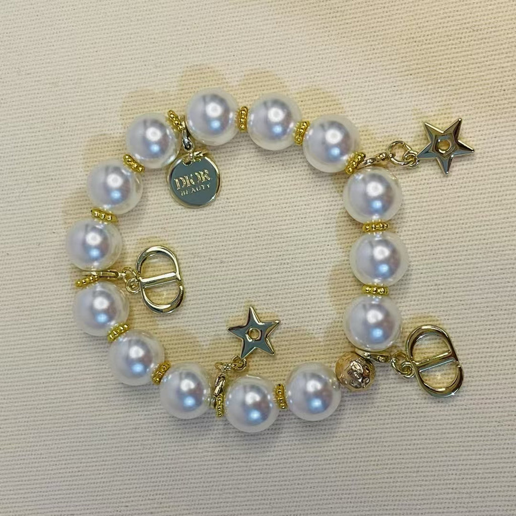 DIOR Pearl Bracelet Gold Charm