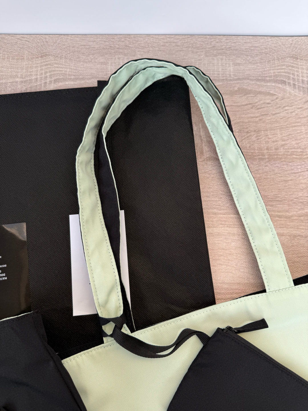 Prada Tote Bag Light Green & Black Reversible