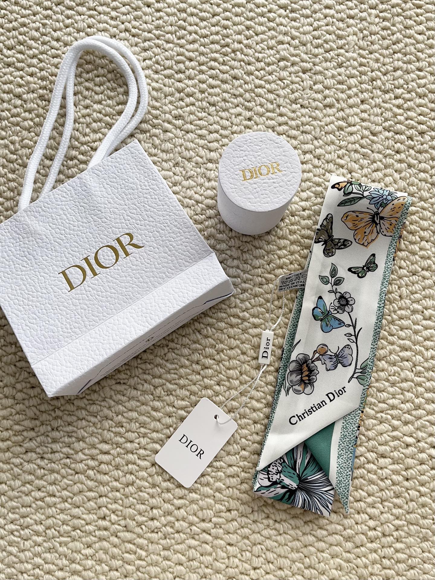 Dior Double-Sided Logo Butterfly twilly gwp