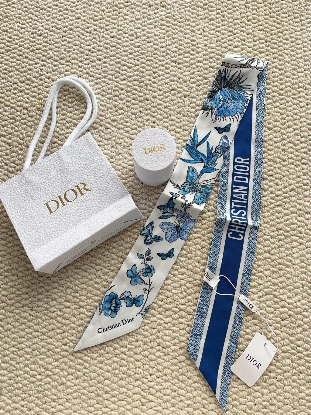 Dior Double-Sided Logo Butterfly twilly gwp