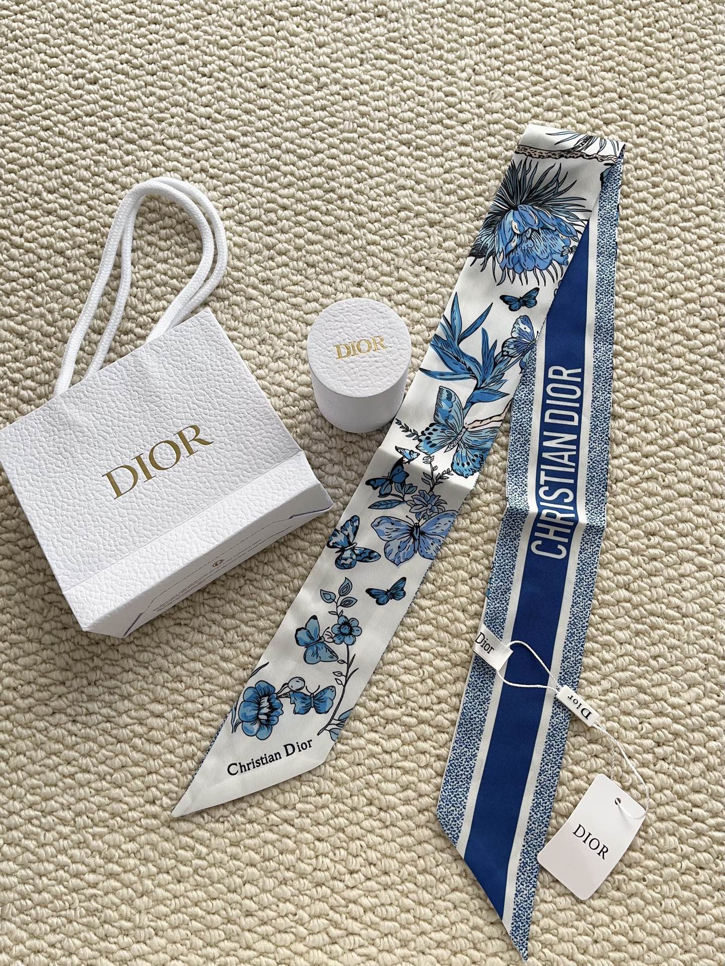 Dior Double-Sided Logo Butterfly twilly gwp