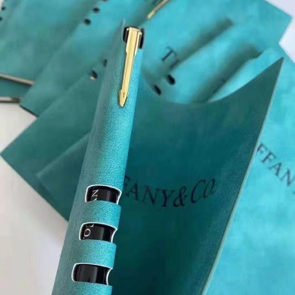 Tiffany Leather Notebook Journal Diary with Pen Teal