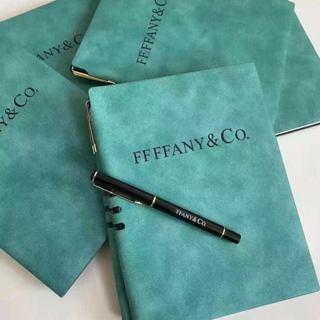 Tiffany Leather Notebook Journal Diary with Pen Teal