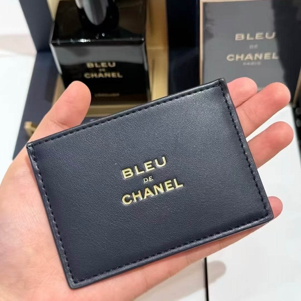 chanel blue Leather Card Case New gwp