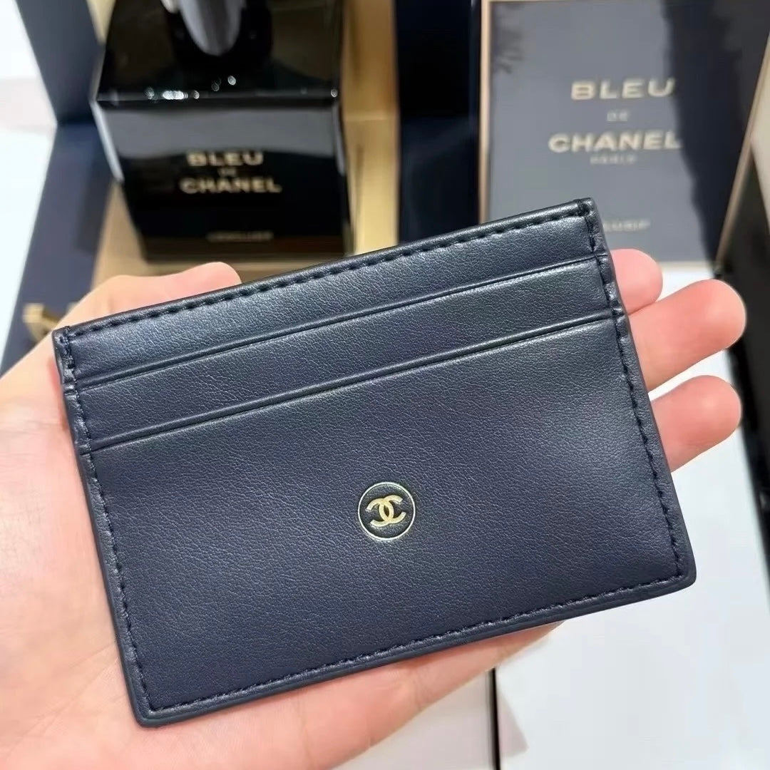 chanel blue Leather Card Case New gwp