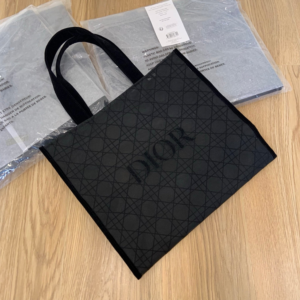 D-ior Black bigsized Mesh  Tote Bag gwp