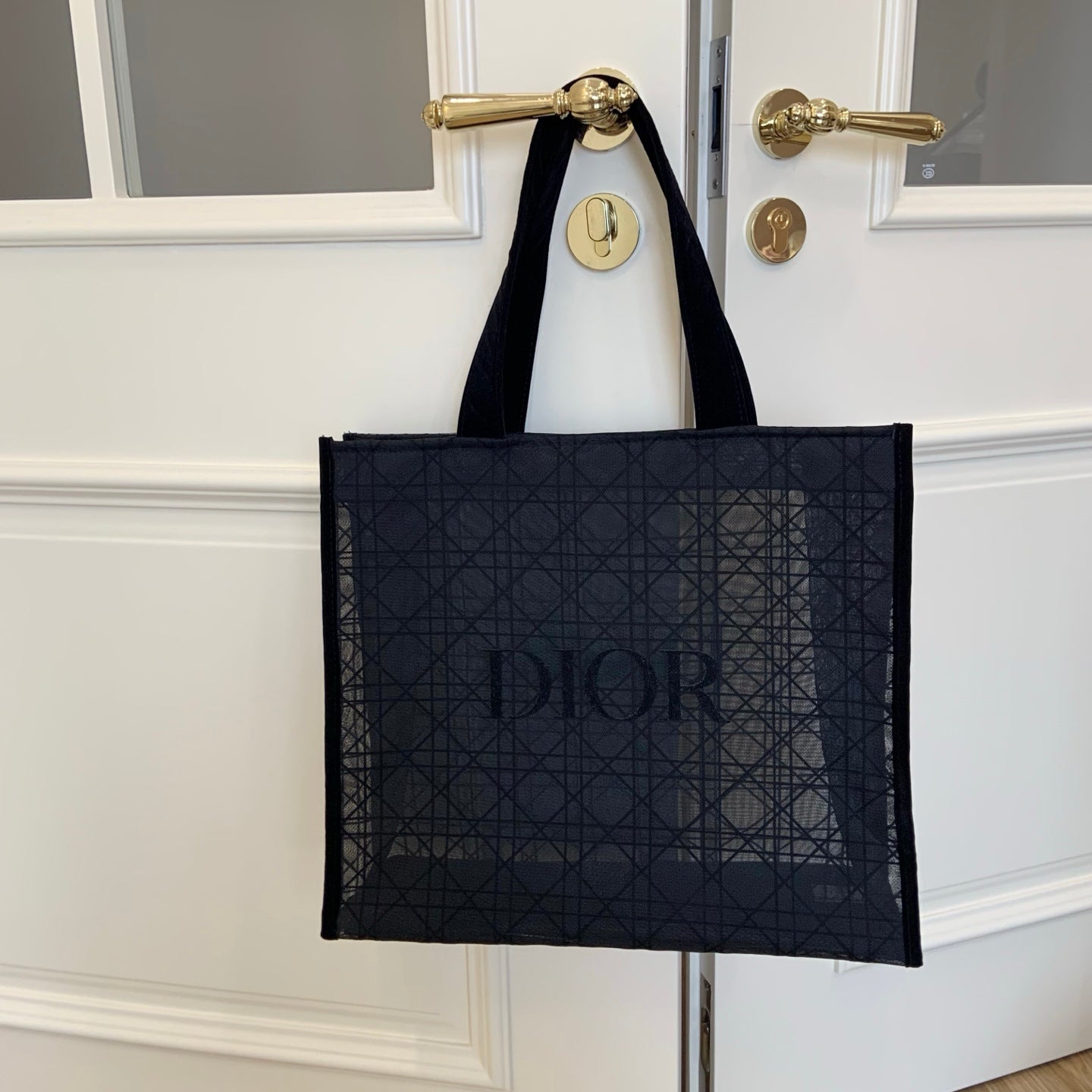 D-ior Black bigsized Mesh  Tote Bag gwp