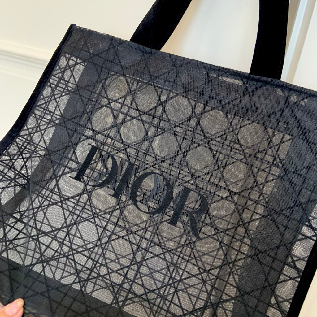 D-ior Black bigsized Mesh  Tote Bag gwp