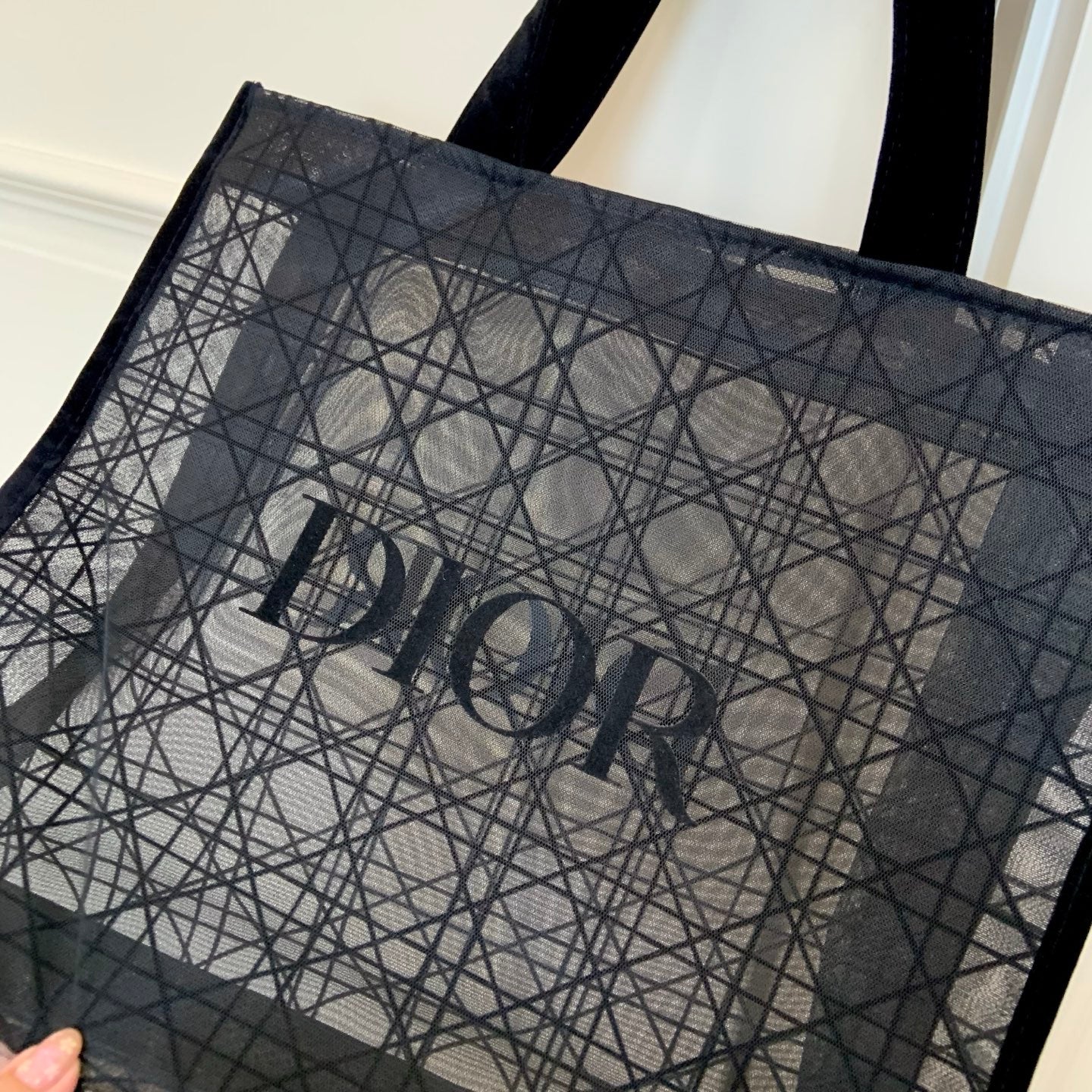 D-ior Black bigsized Mesh  Tote Bag gwp