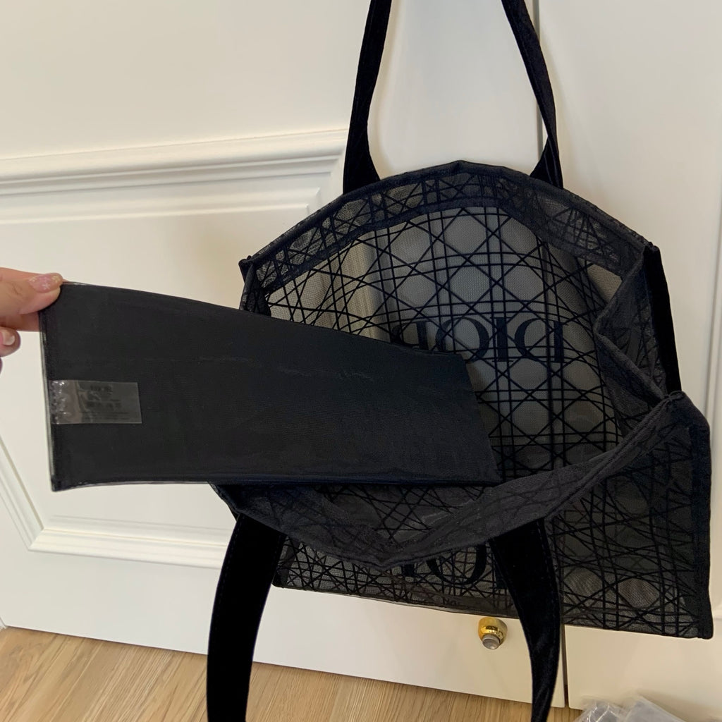 D-ior Black bigsized Mesh  Tote Bag gwp