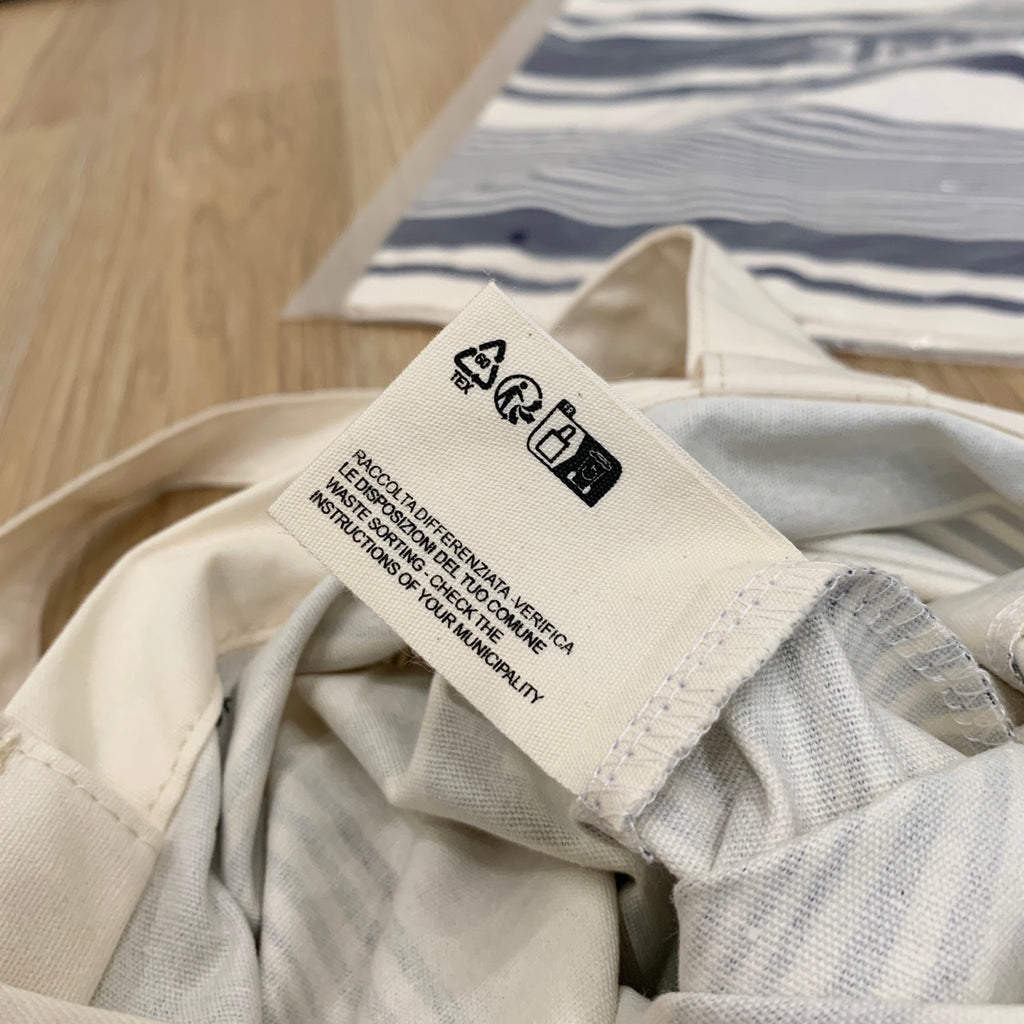 Celine Canvas Bag With Blue And White Stripes