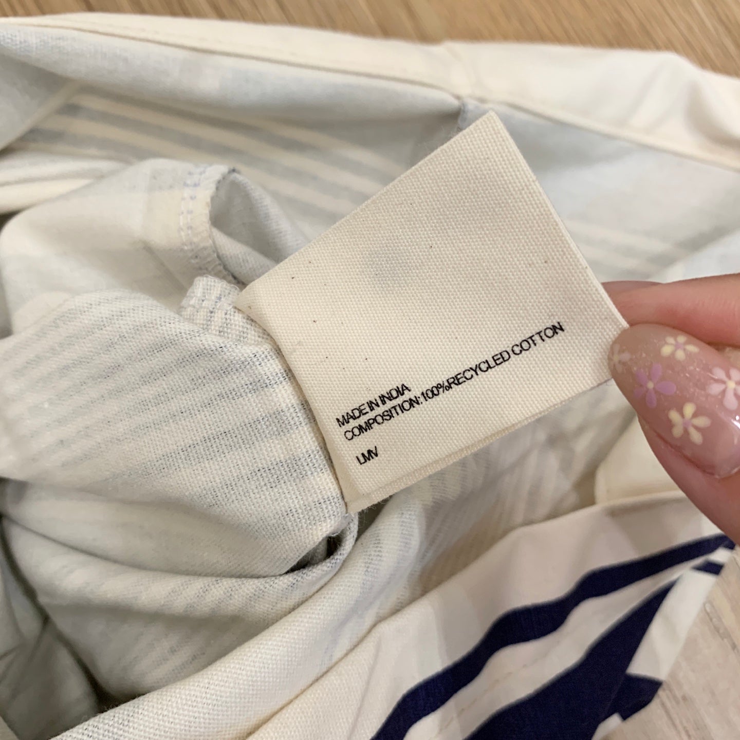 Celine Canvas Bag With Blue And White Stripes